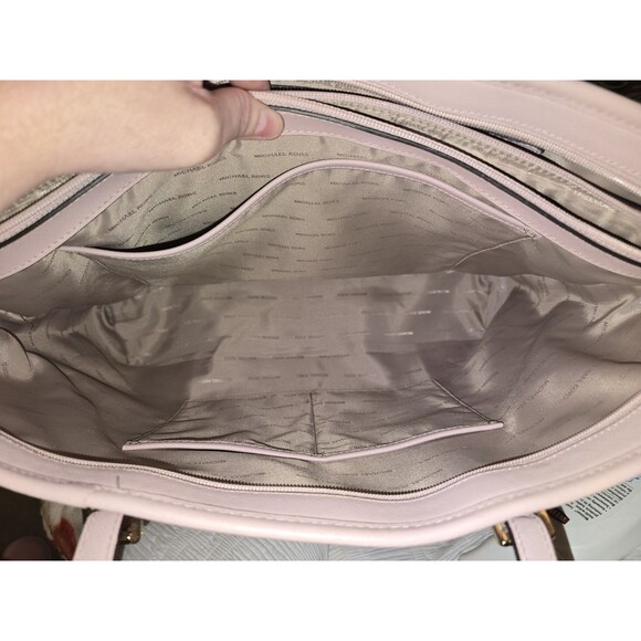 Michael Kors Jet Set Travel Laptop Carryall Tote Saffiano Leather Blush Large - Picture 11 of 16